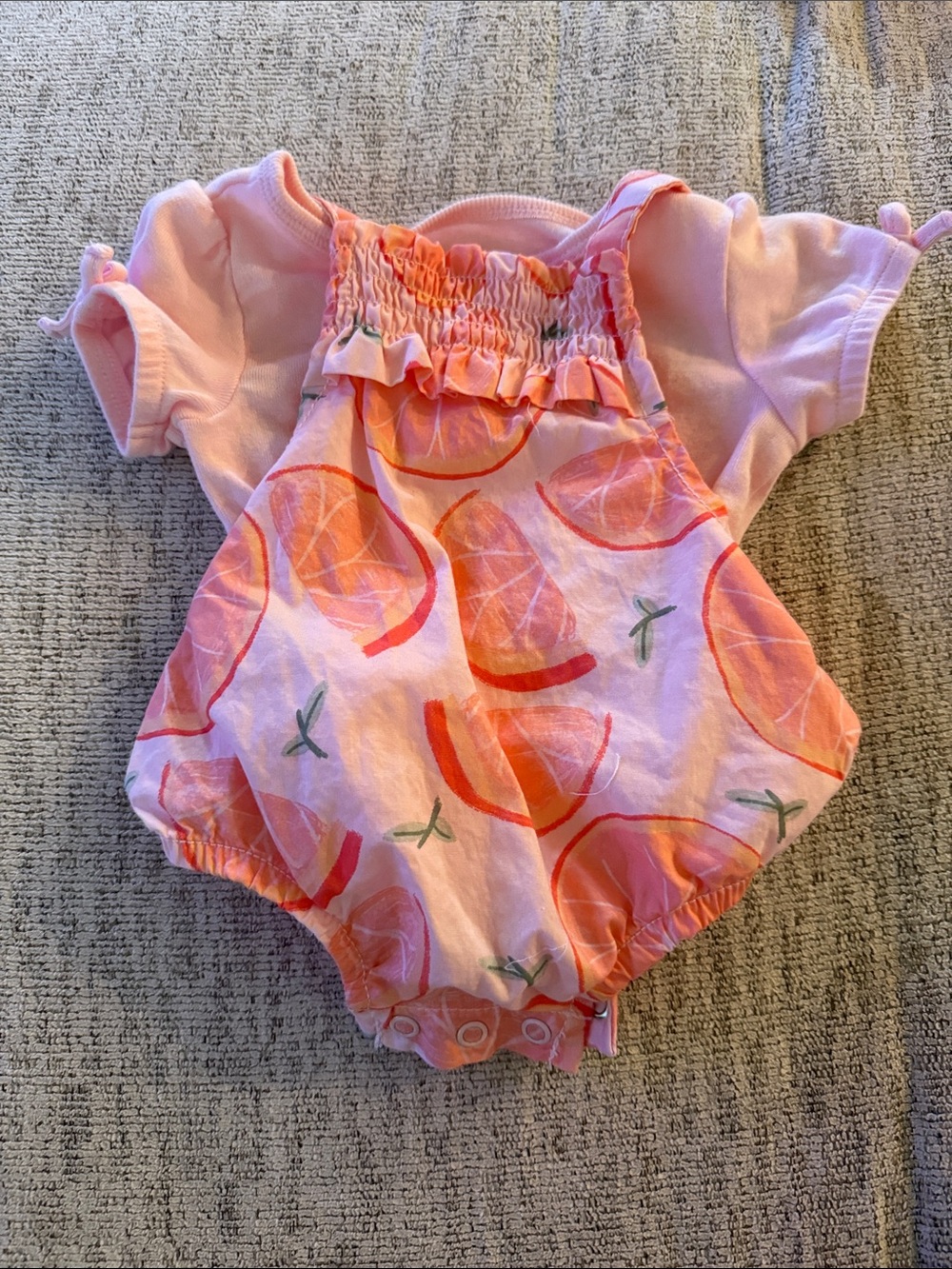 Carter's Pink Citrus Print One-Piece Bodysuit